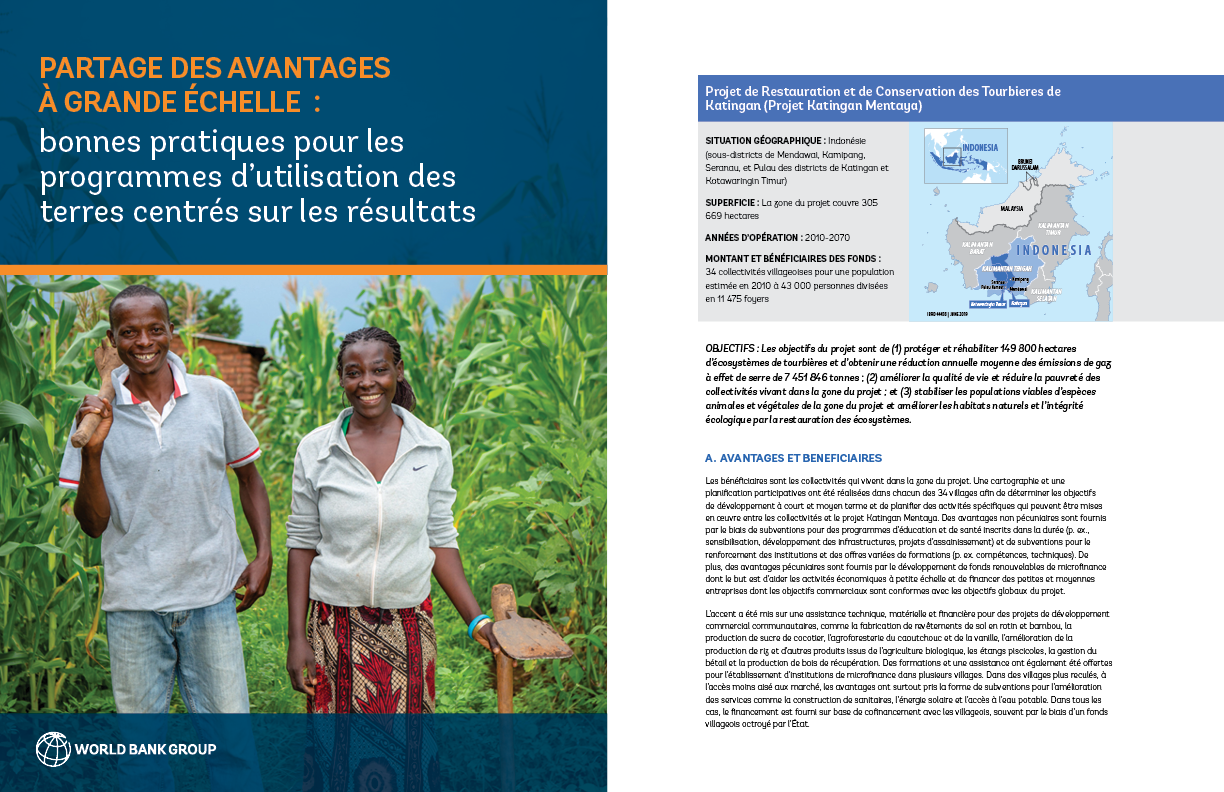 Partage des Avantages à Grande Échelle: Bonnes Pratiques pour les Programmes D’utilisation des Terres Centrés sur les Résultats